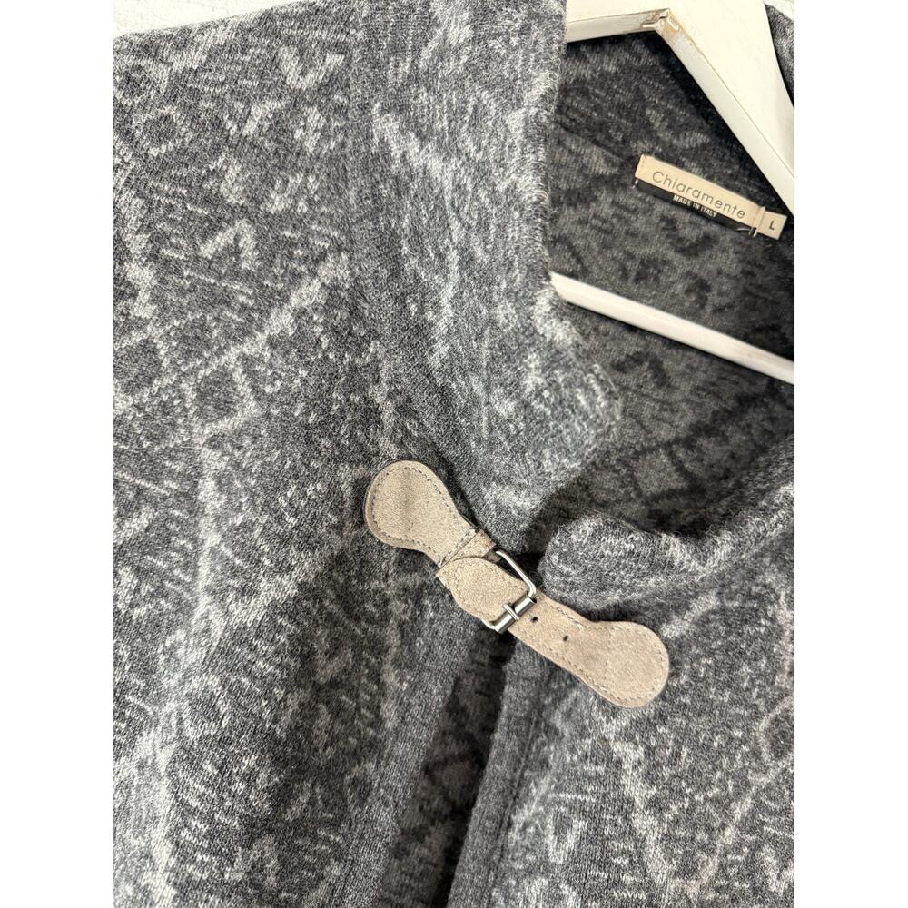 Chiaramente Sweater Women Cardigan Large Open Jacket Pullover Italy Wool A7 - Picture 3 of 10